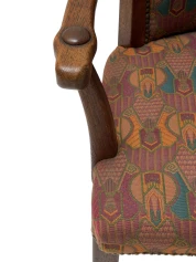 Art Deco Armchair by Paul Bromberg, Solid Oak, Re-Upholstered, 1920s